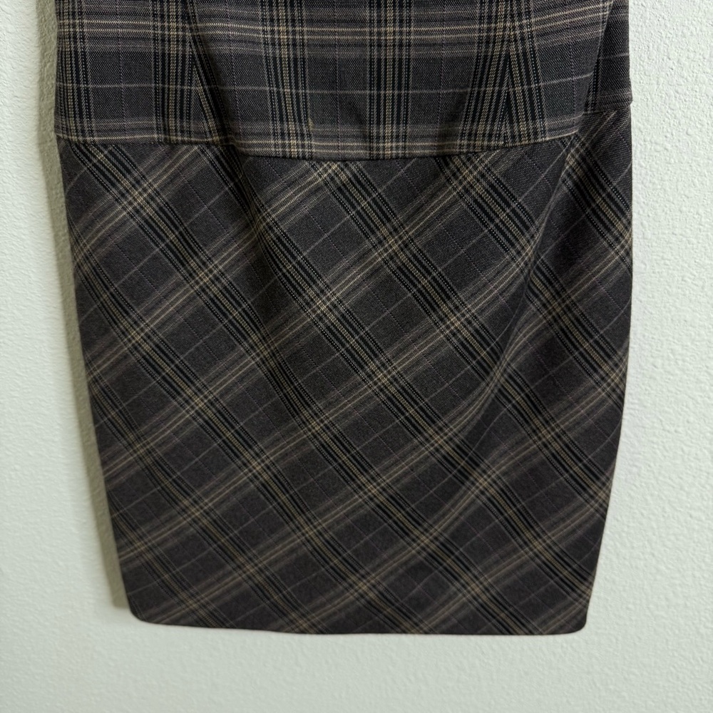 Black Halo One Shoulder Plaid Mini Jackie Dress Size 2 Multi Color PTP: 15” - Picture 10 of 16